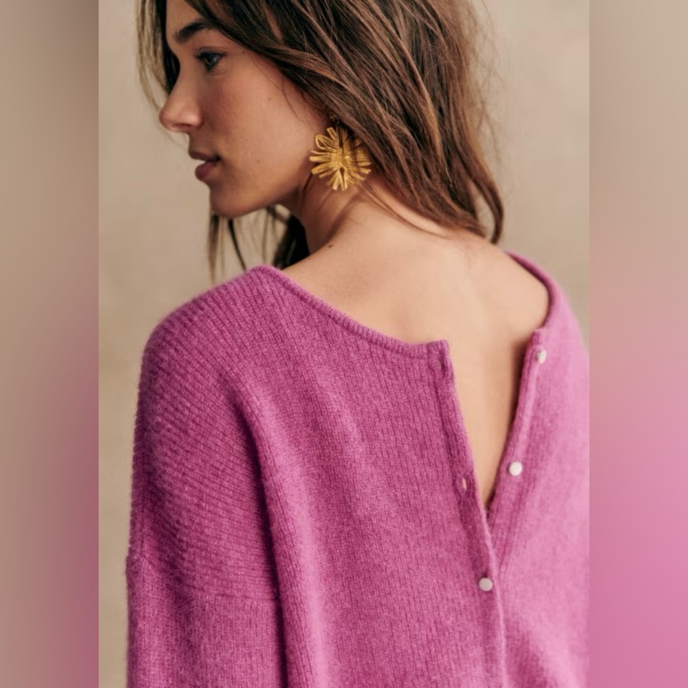 Sezane Gaspard cardigan sweater orchid size XS new with tags